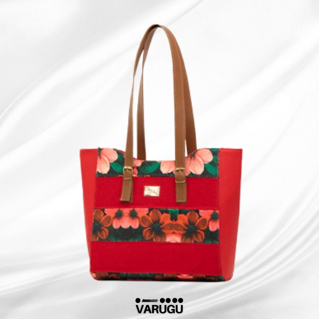 Bolsa grande diversos diseños asa café - Color uniforme
