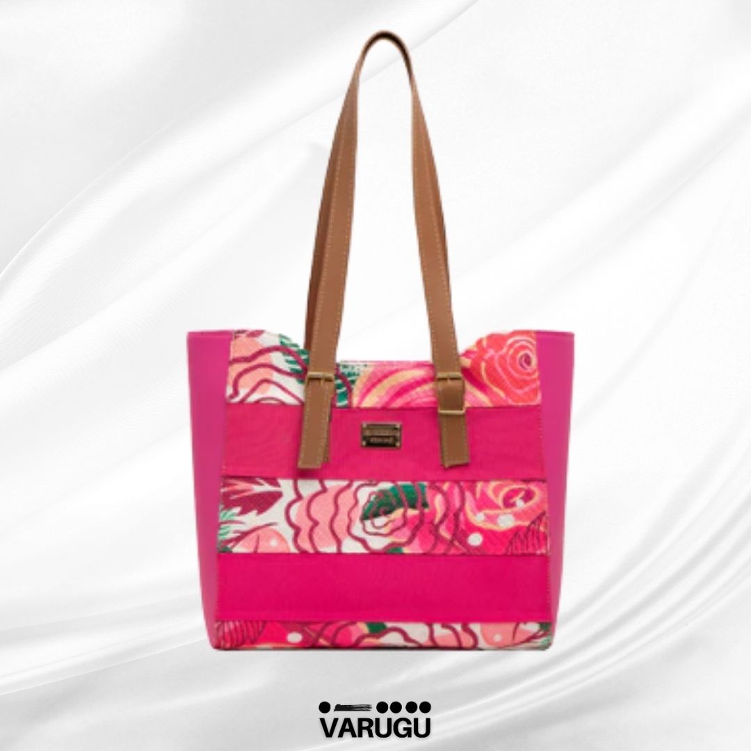 Bolsa grande diversos diseños asa café - Color uniforme