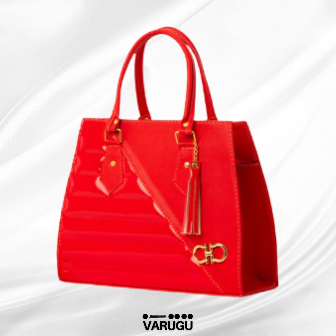 Bolsa elegante mitad charol y mitad piel - Varios colores