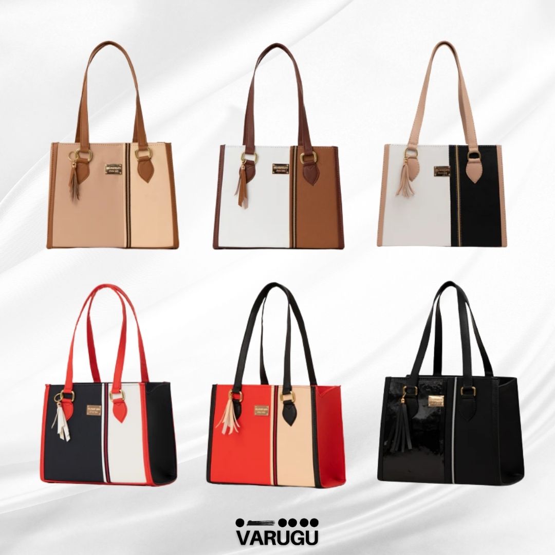 Bolsa amplia con líneas verticales - Varios colores
