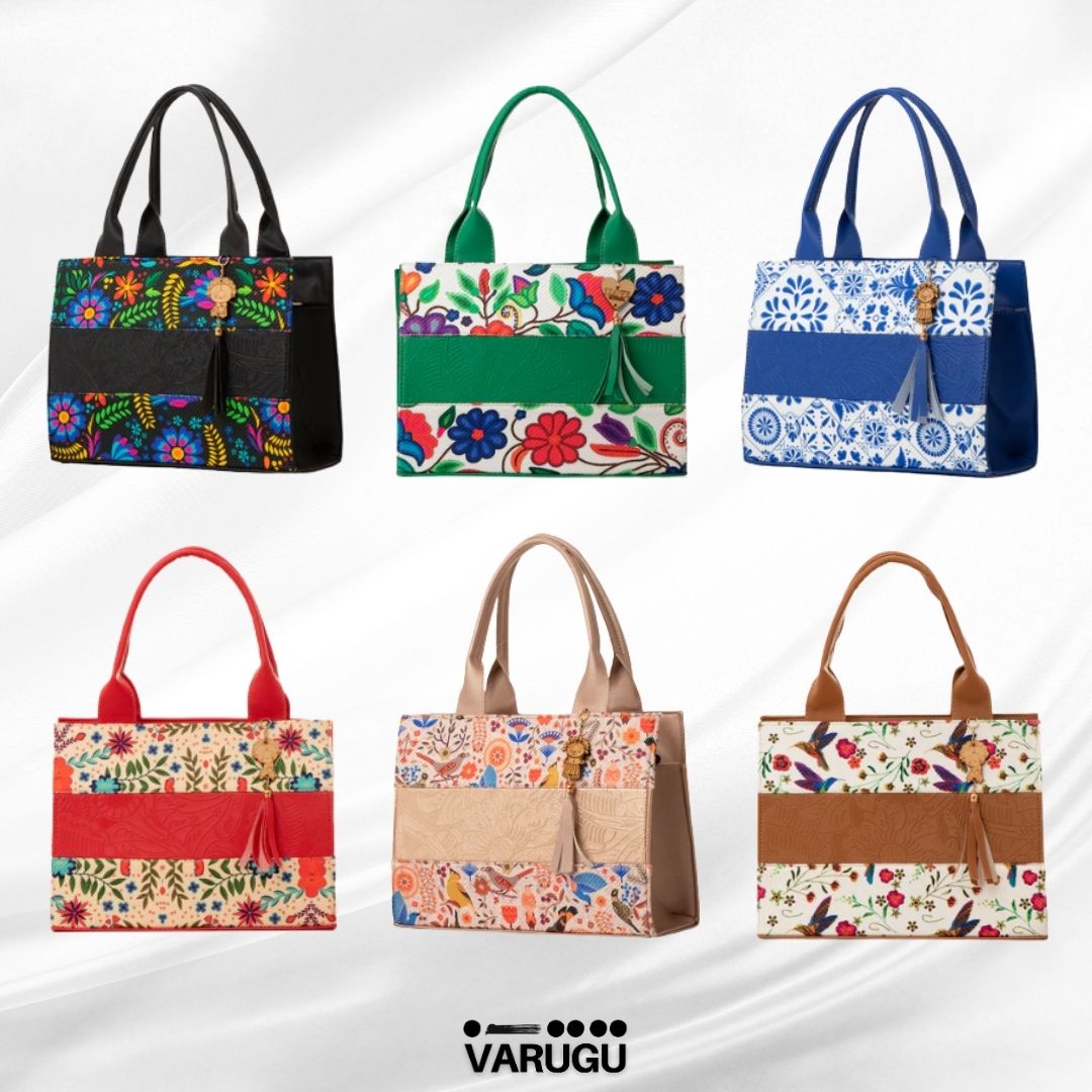 Bolsa amplia con diseño imitación piel - Varios colores