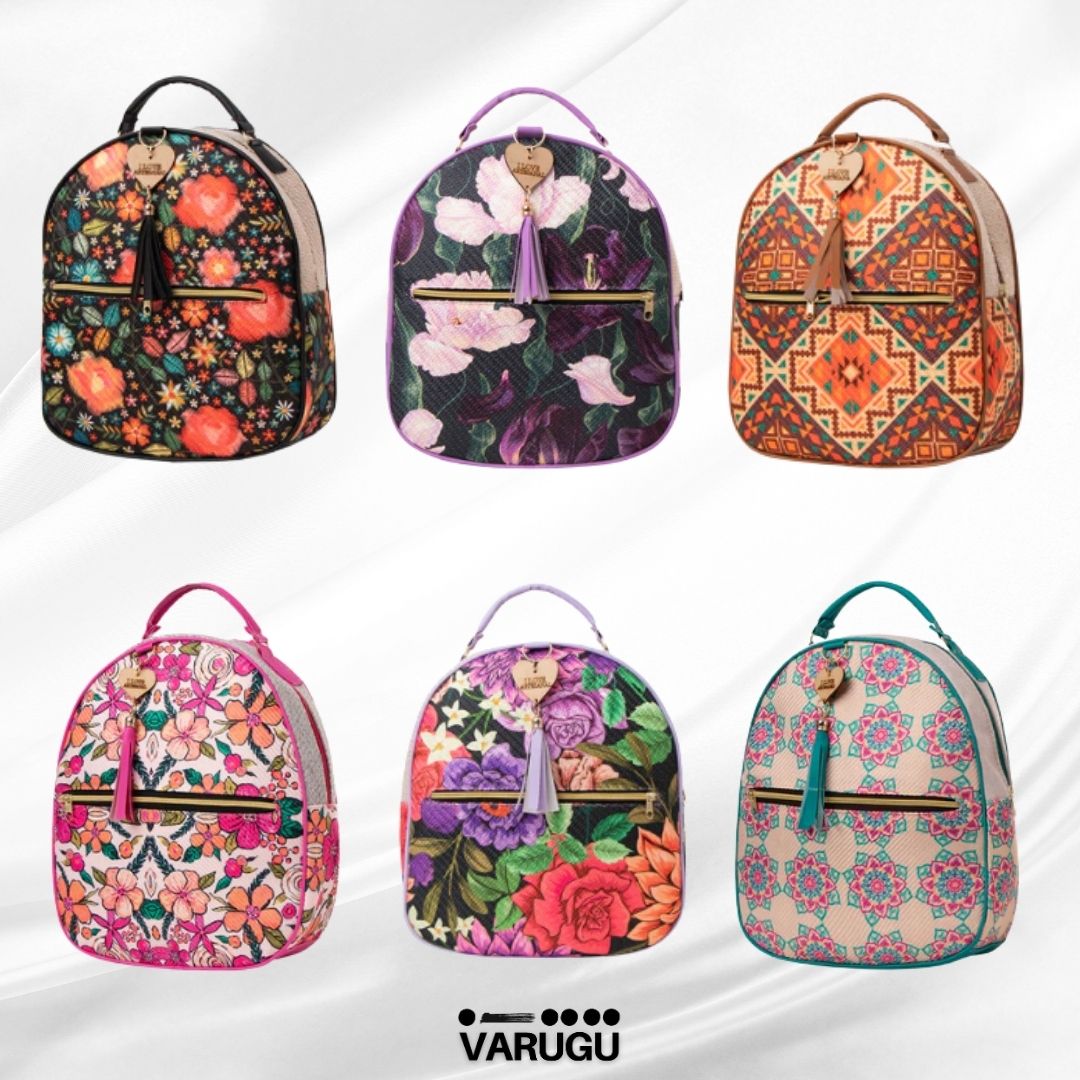 Mochila pequeña con cierre y diseños - Variedad de colores