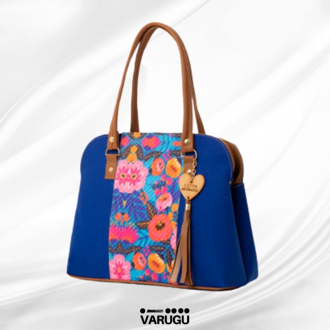 Bolsa amplia con línea floreada al centro - Varios colores