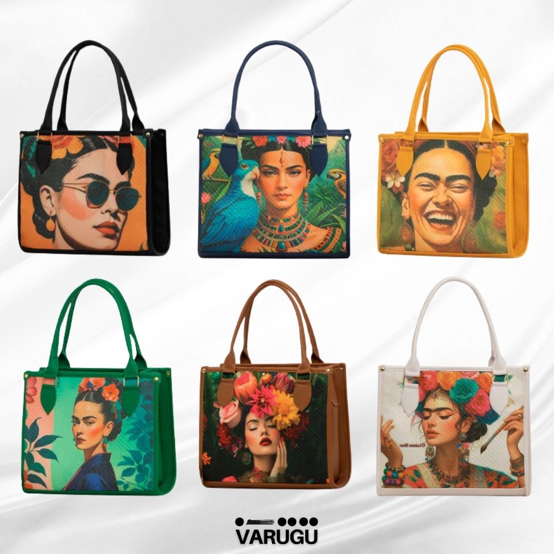 Bolsas con diseño de Frida Kaloh - Colores vibrantes