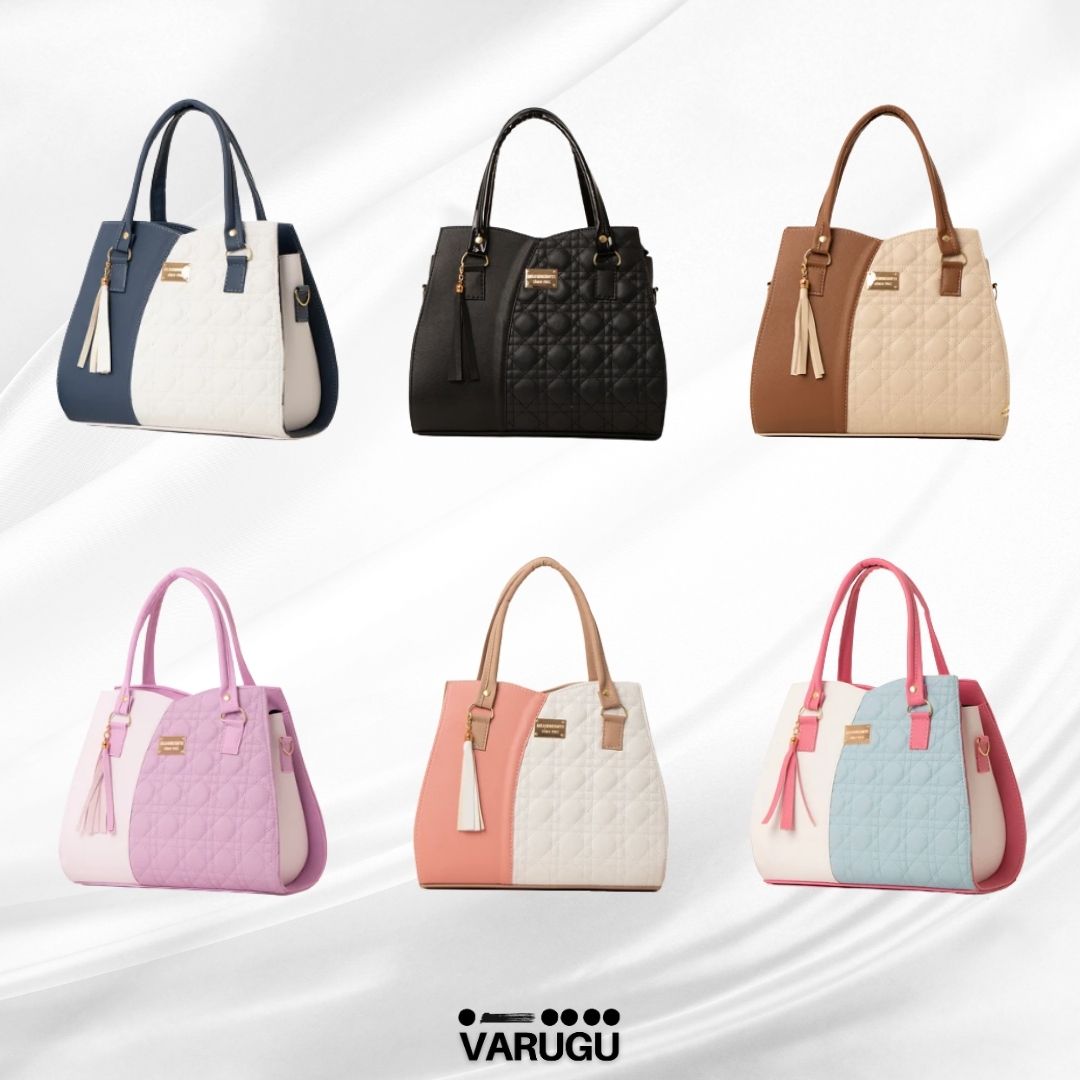 Bolsa casual bicolor - Diferentes texturas