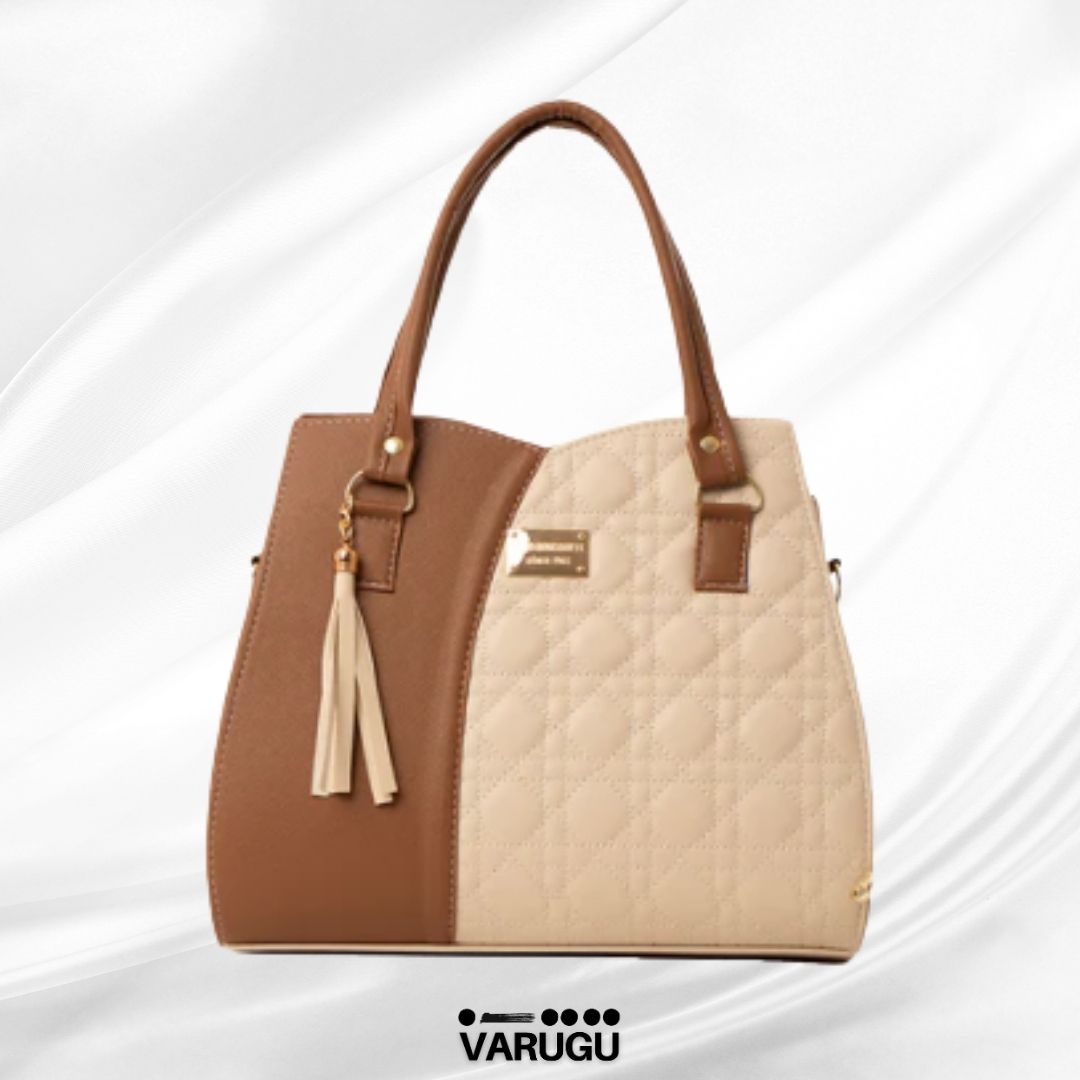 Bolsa casual bicolor - Diferentes texturas
