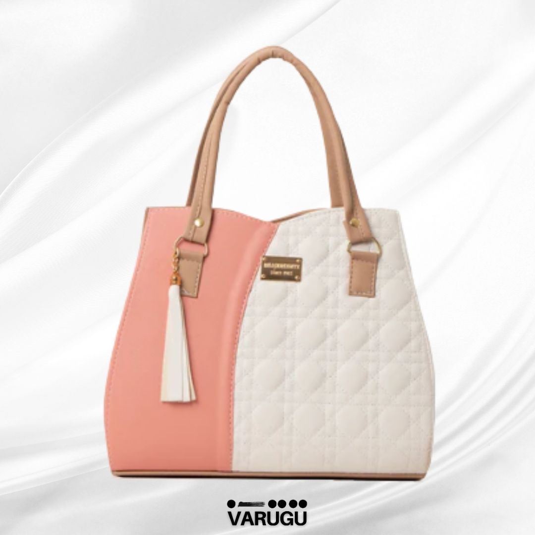 Bolsa casual bicolor - Diferentes texturas