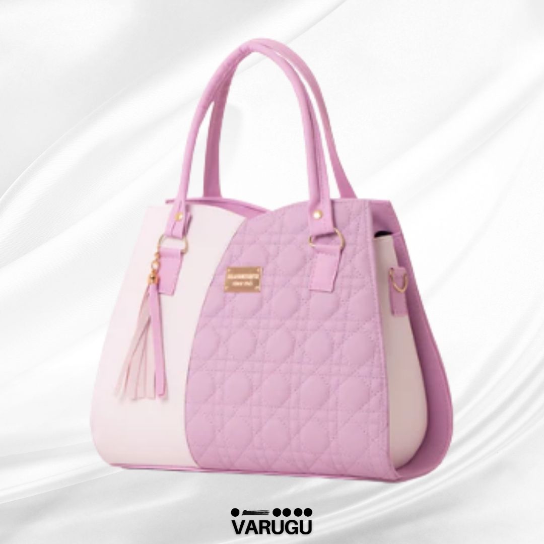 Bolsa casual bicolor - Diferentes texturas