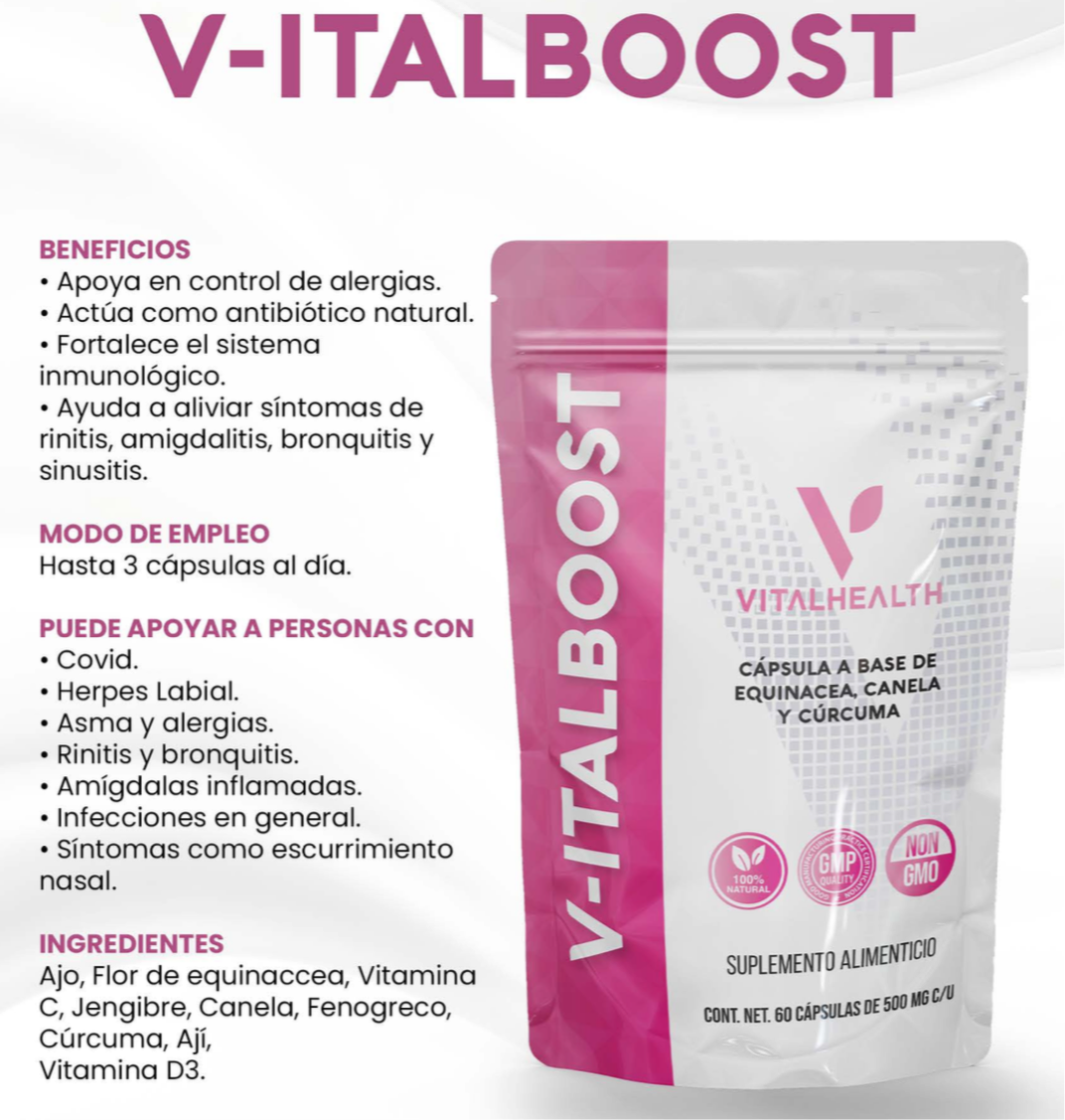 VITALBOOST - Antibiótico natural, para amígdalas, asma, COVID, alergias, bronquitis y sinusitis