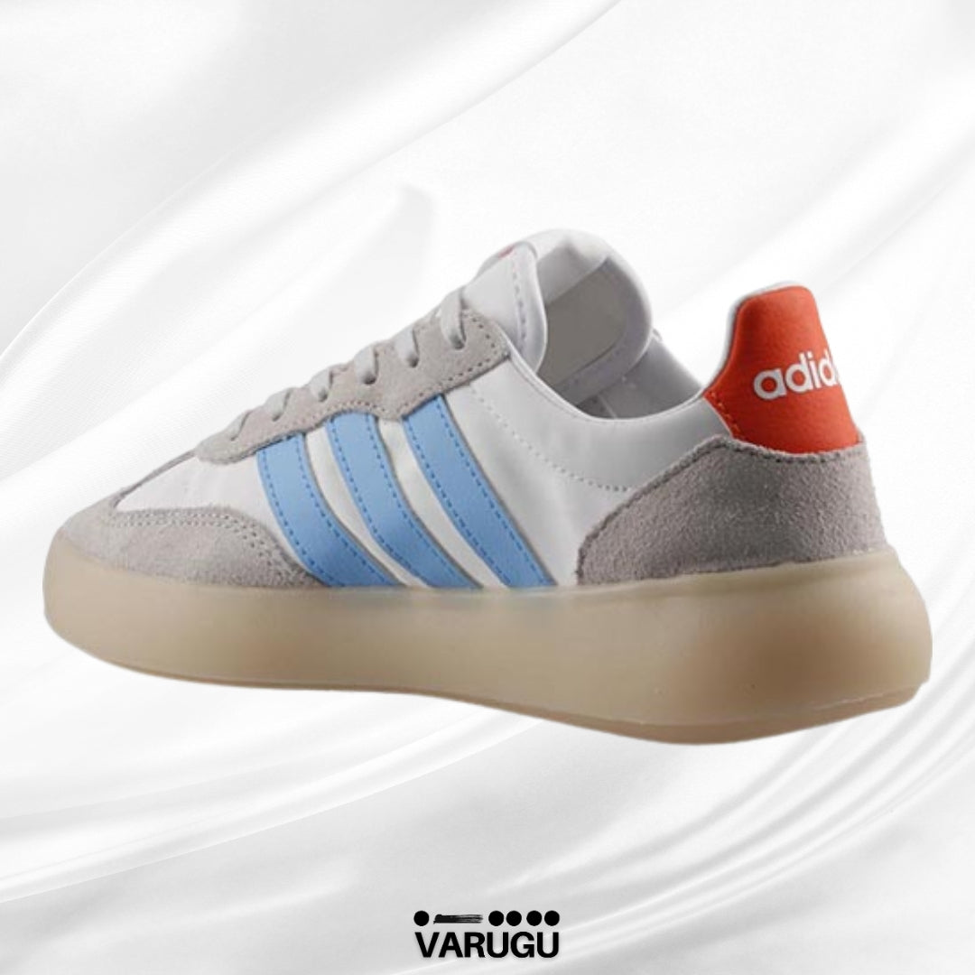 Tenis Adidas beige con blanco y azul mujer