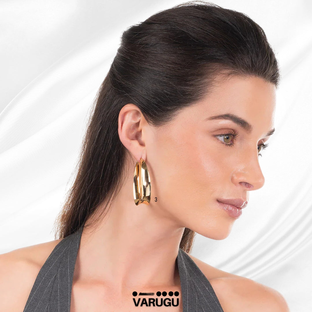 Aretes arracadas baño de oro grandes
