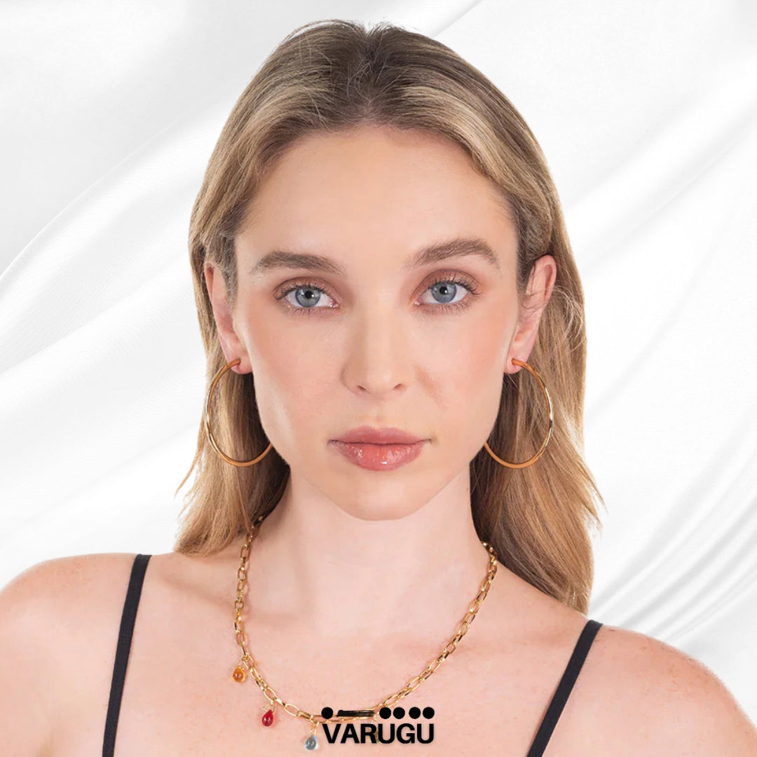 Aretes arracadas grandes baño de oro