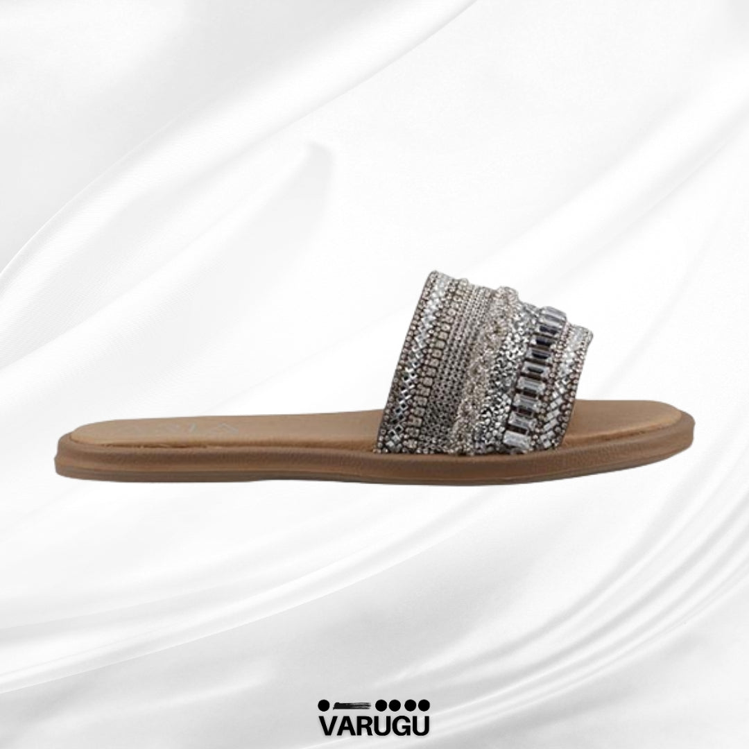 Sandalias con plantilla acolchonada color plata