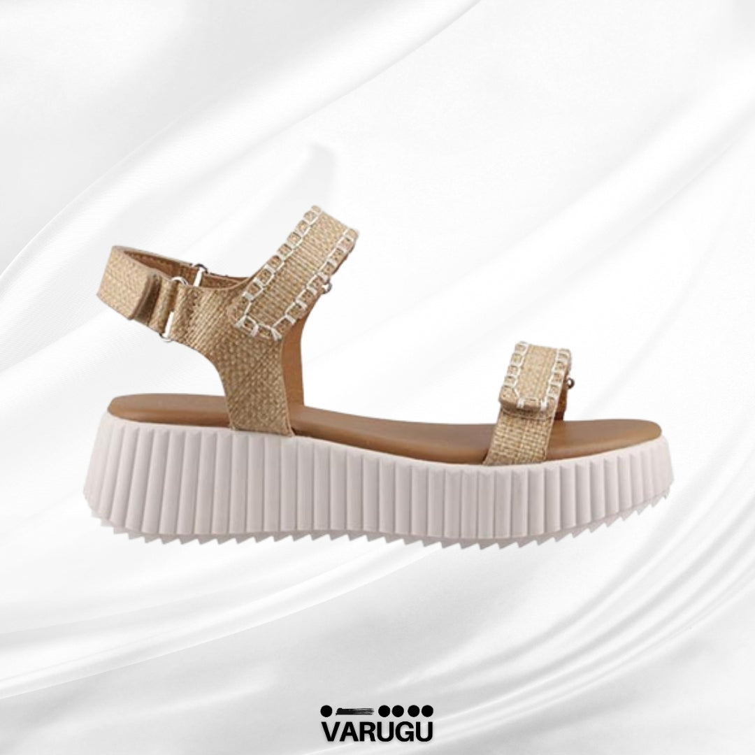 Sandalias para dama con cintas plegables