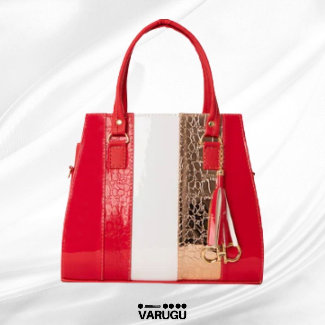 Bolsa líneas diferentes colores con dorado - Varios colores