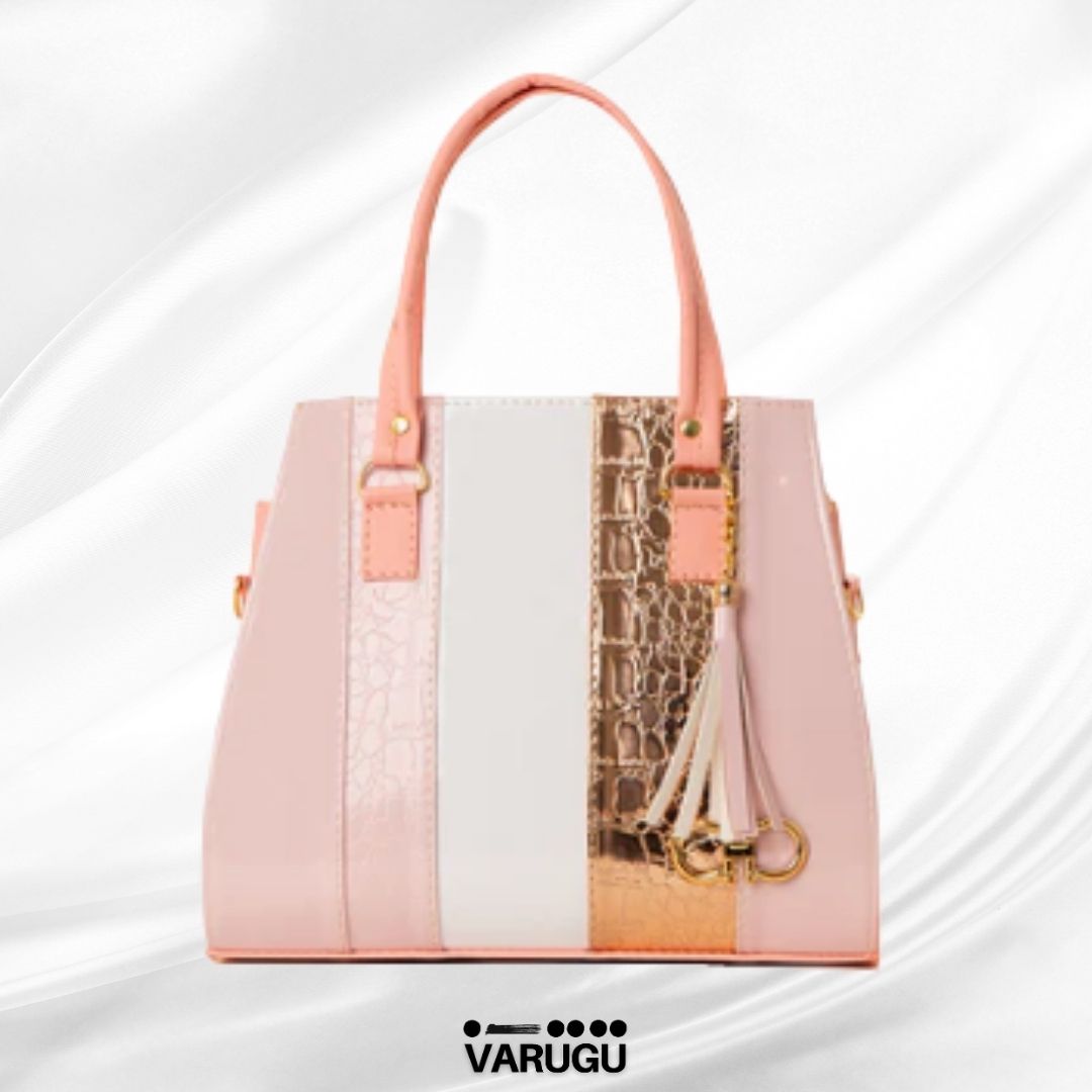 Bolsa líneas diferentes colores con dorado - Varios colores