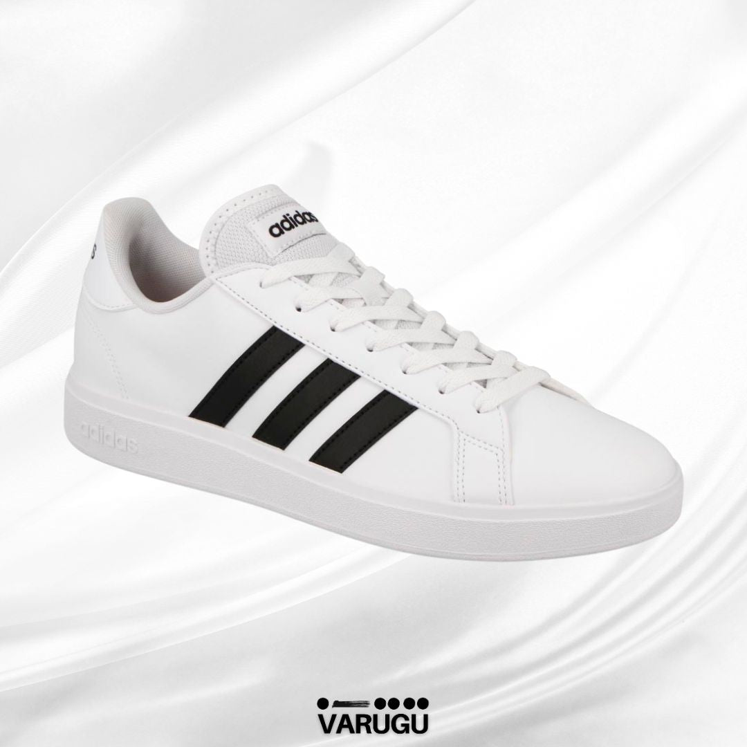 Tenis adidas blancos con franja negra hombre