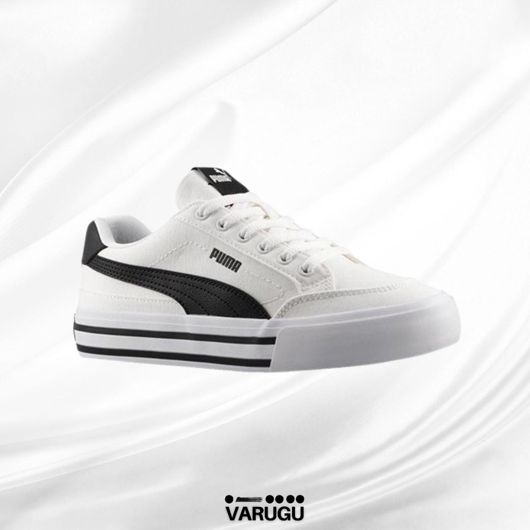 Tenis Puma blancos con franja negra mujer