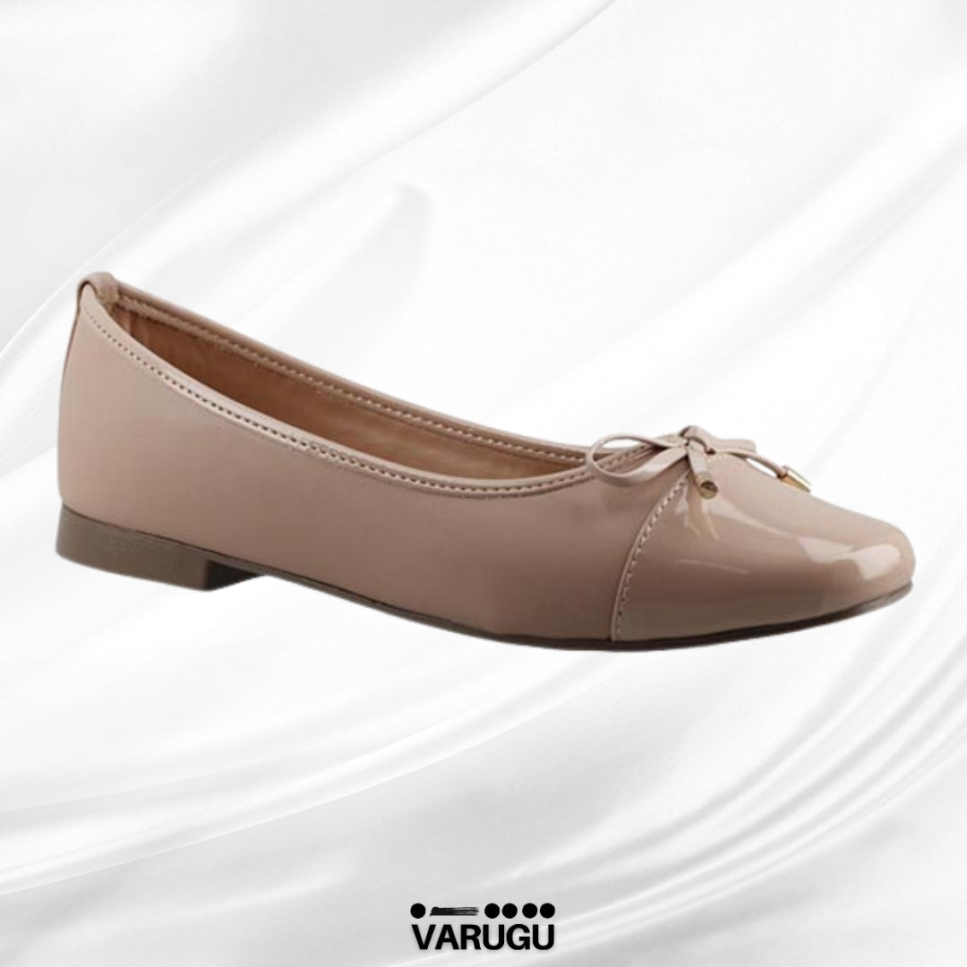 Flats color nude con detalle de lazo