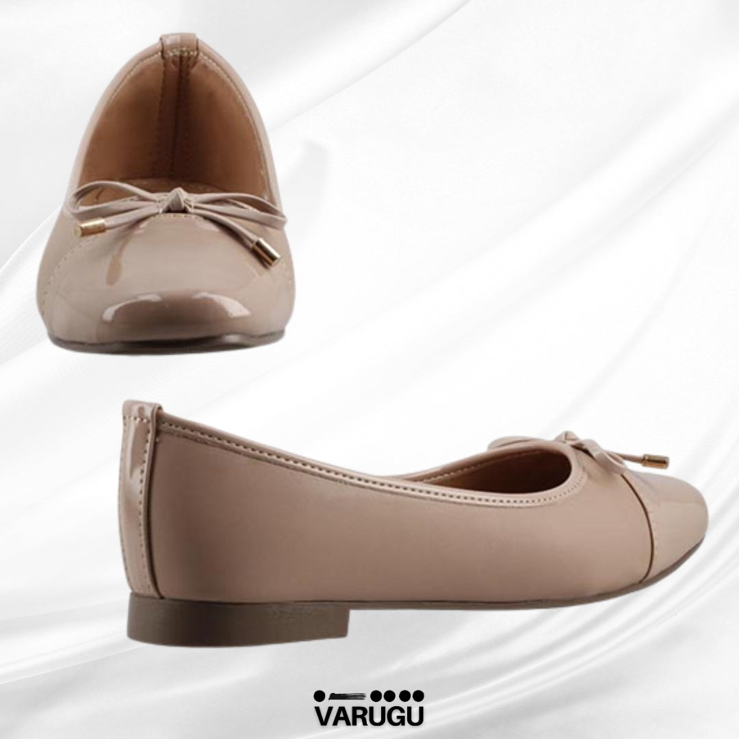 Flats color nude con detalle de lazo