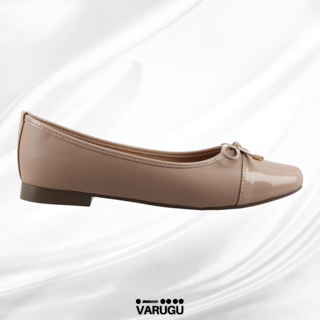 Flats color nude con detalle de lazo