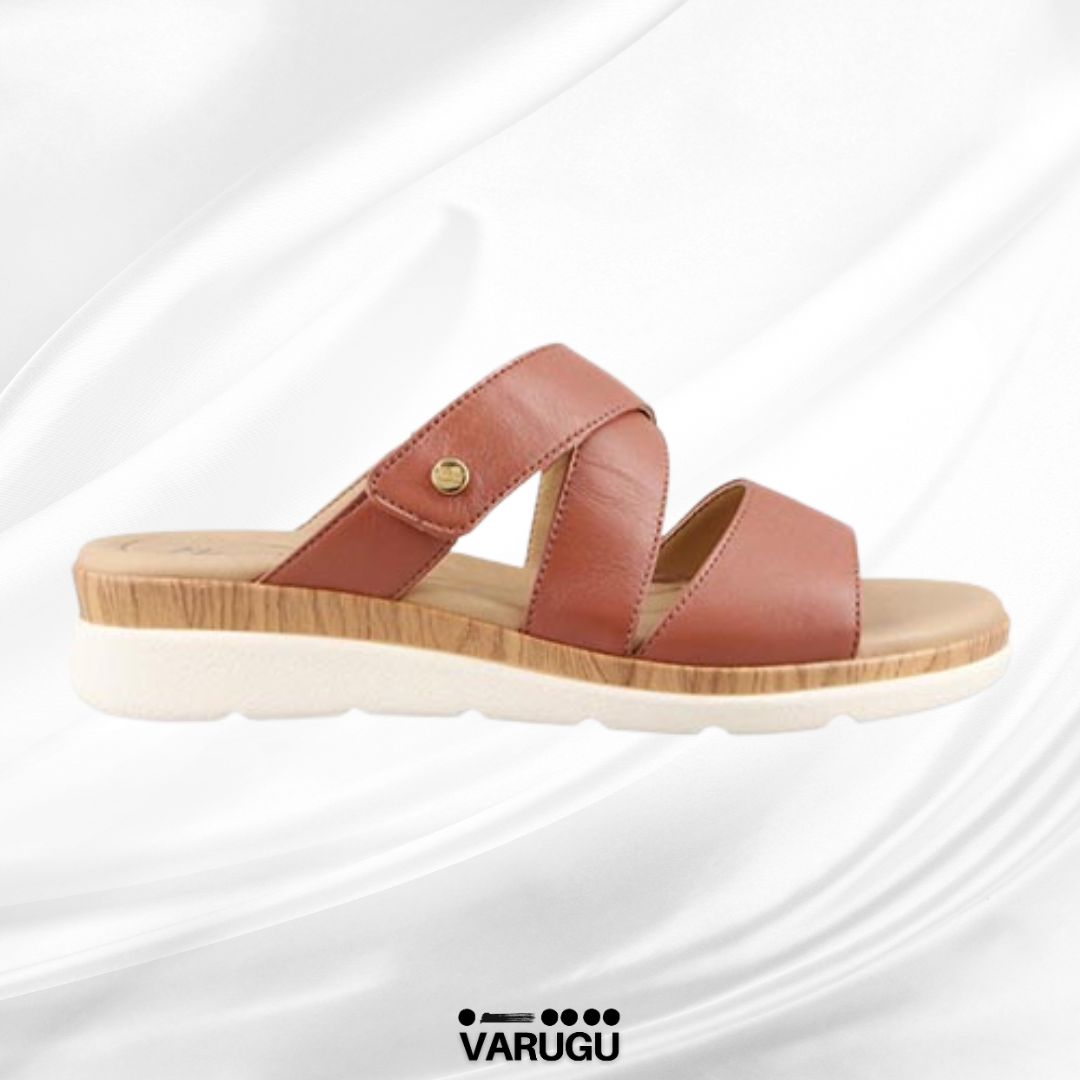 Sandalias FLEXI de piel color terracota