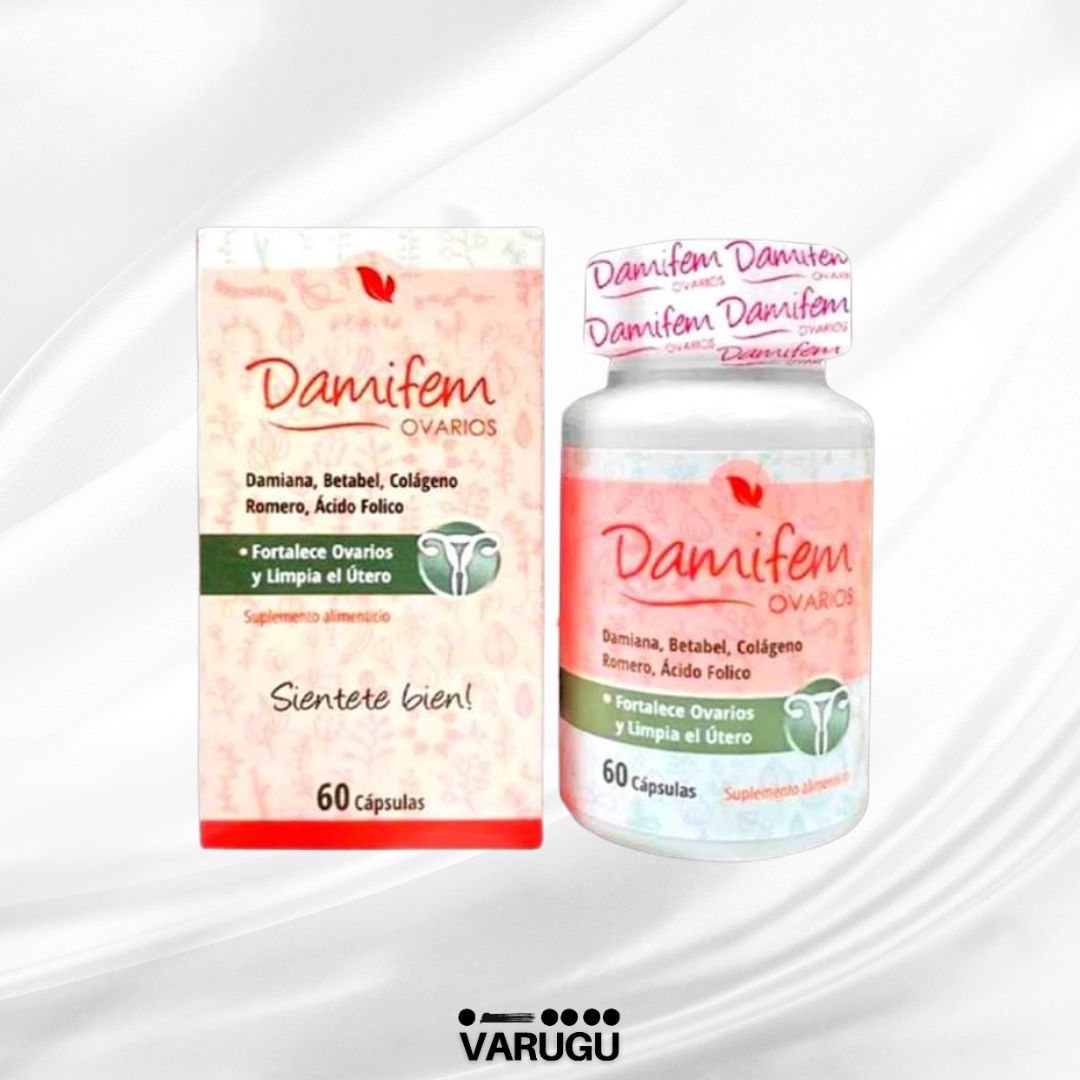 DAMIFEM Ovarios Cápsulas | Fortalece el útero - Reduce cólicos por menstruación e irregularidad