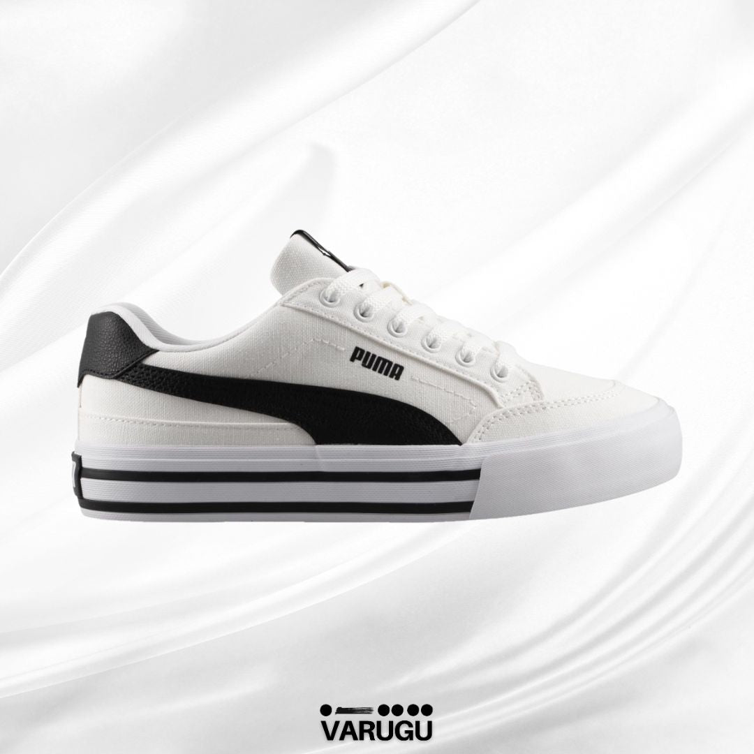 Tenis puma blanco con franja negra hombre