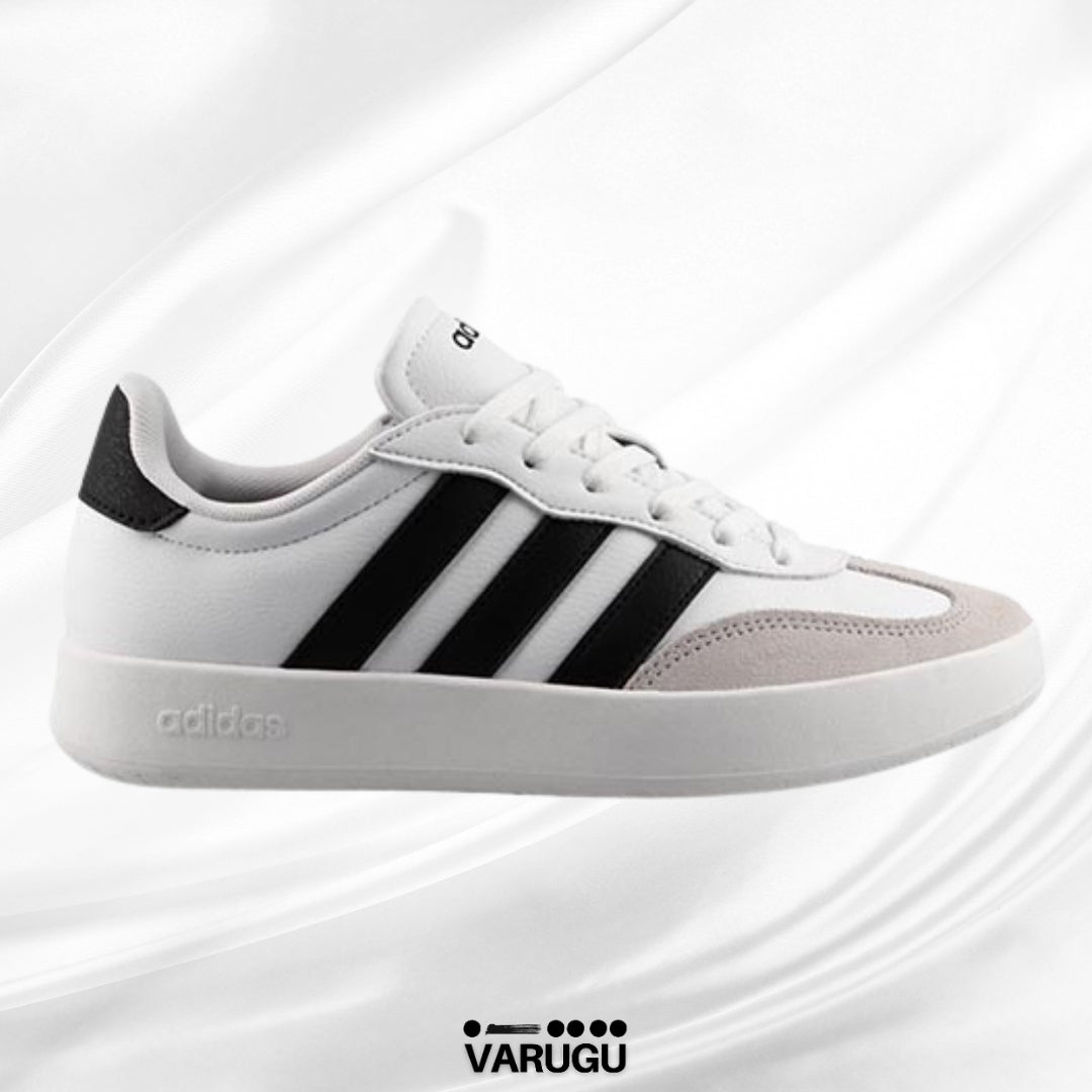 Tenis Adidas blancos con gris y franjas hombres