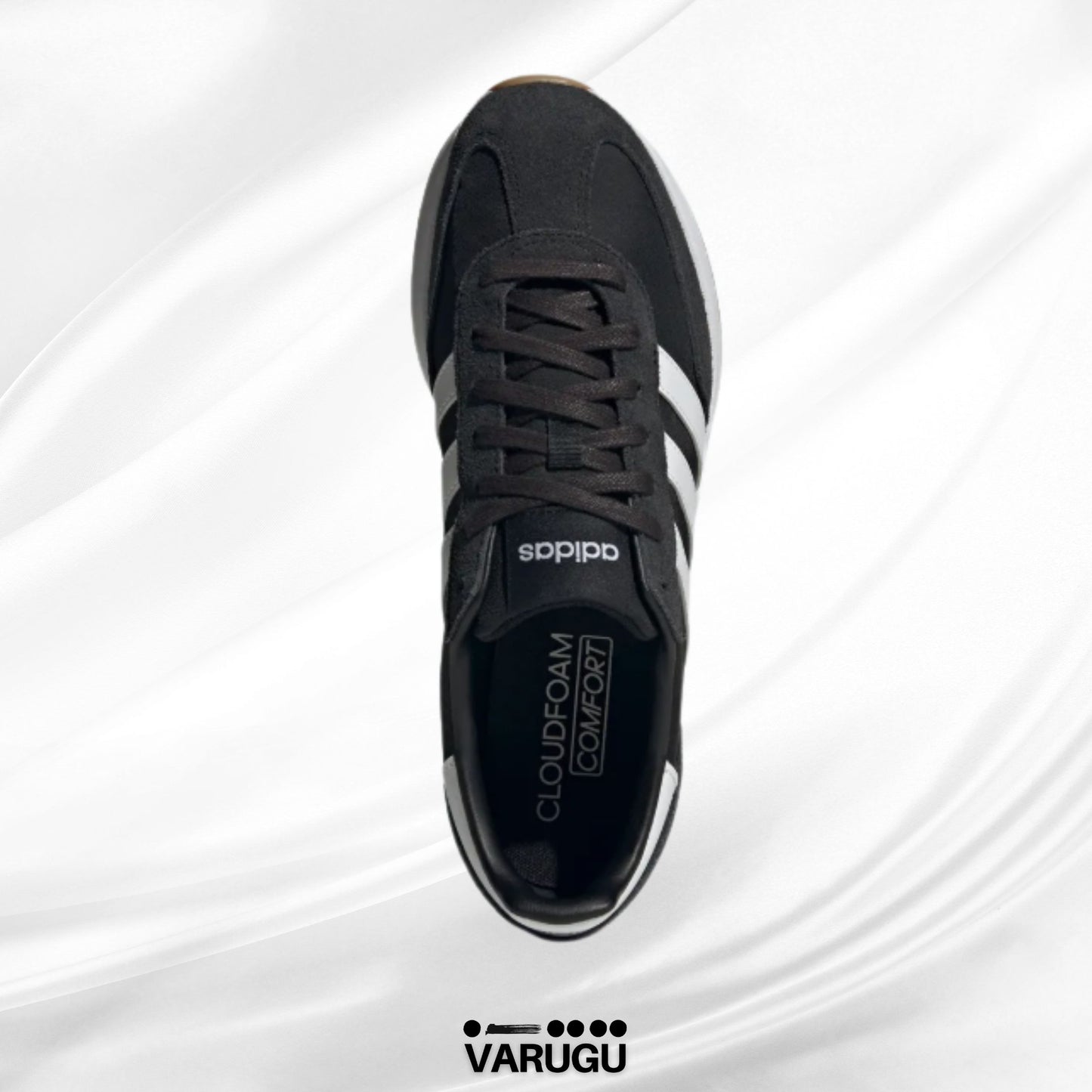 Tenis Adidas negros con franja blanca hombre