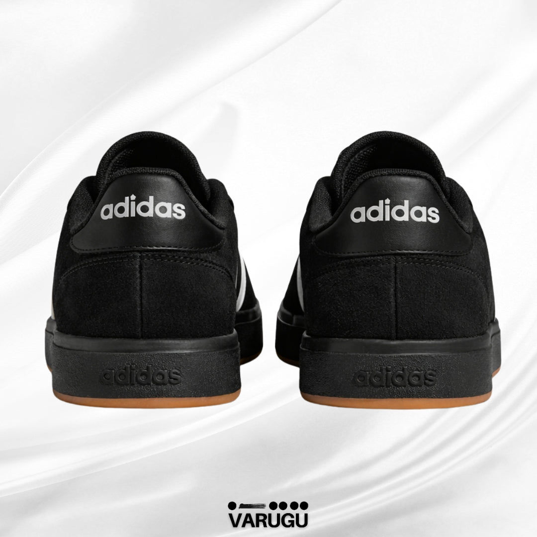 Tenis Adidas negros con franja blanca hombres
