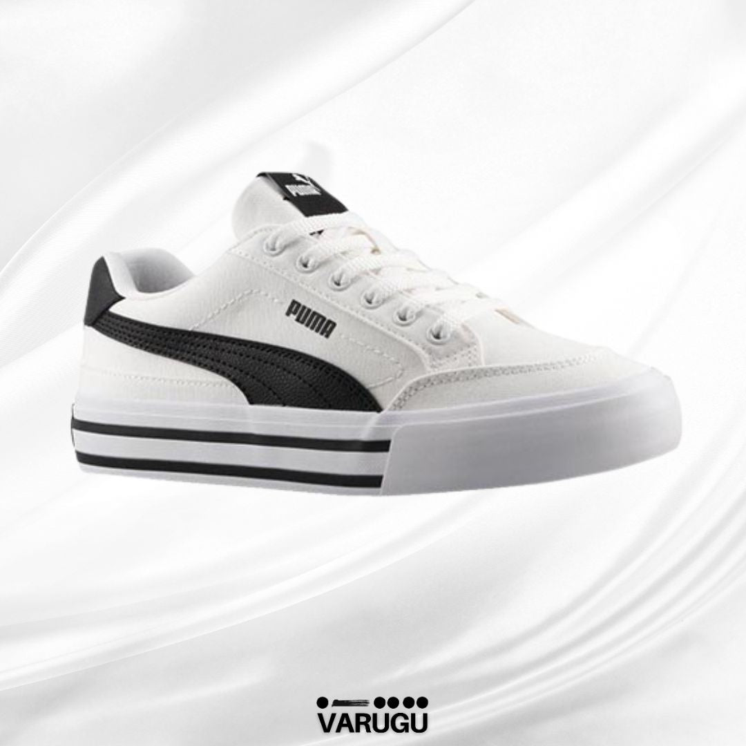 Tenis puma blanco con franja negra hombre
