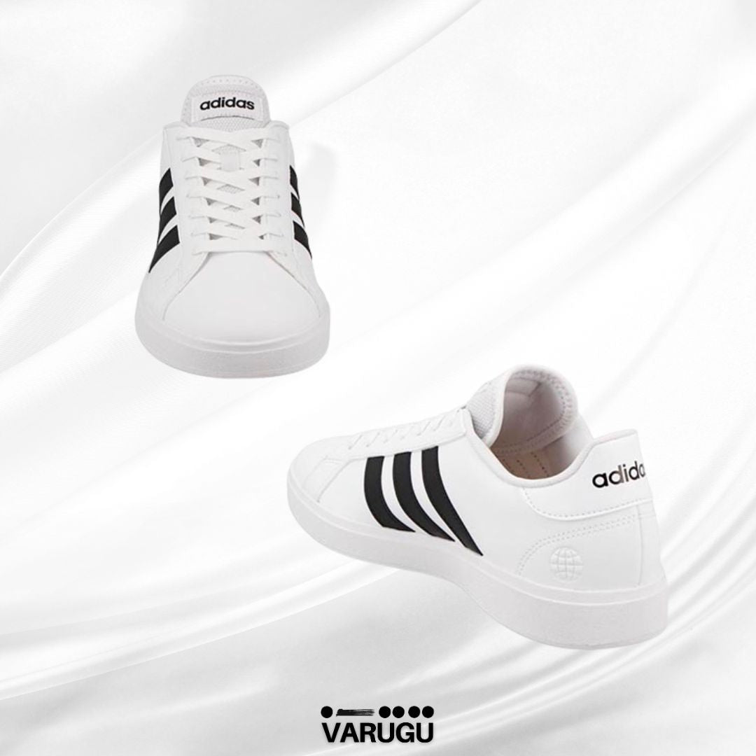 Tenis adidas blancos con franja negra hombre