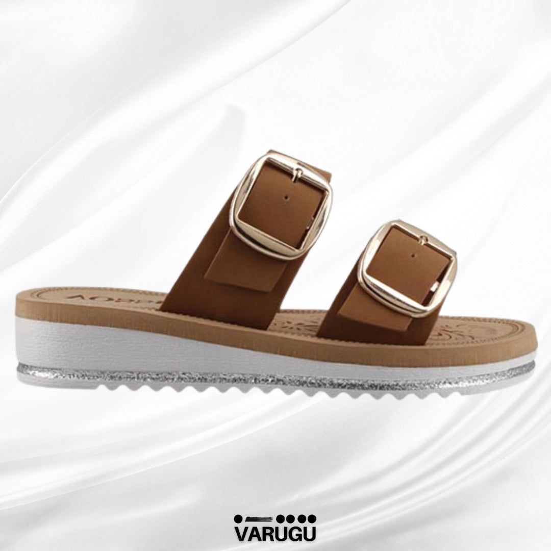 Sandalias con plantilla acolchonada y doble hebilla