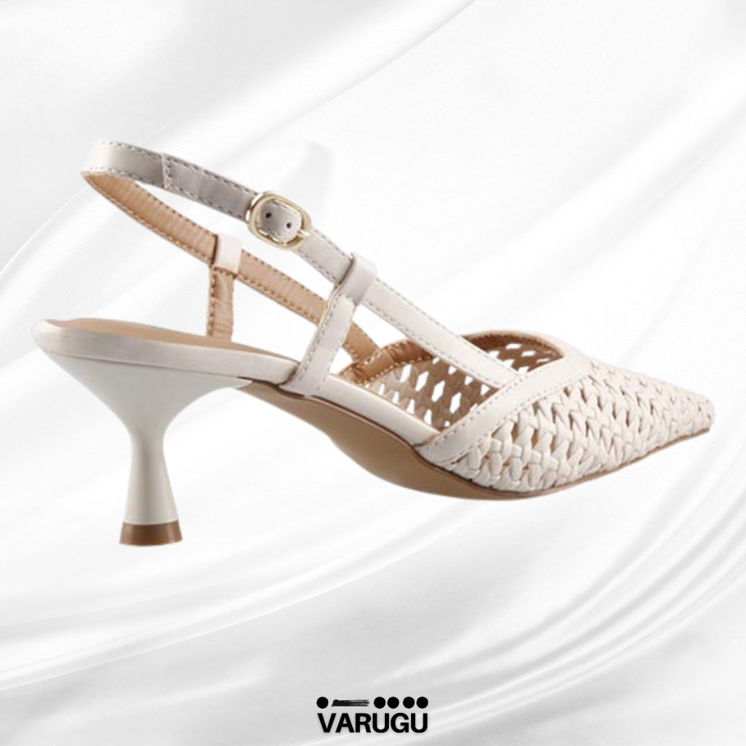 Zapatillas de punta blancas con cinturón