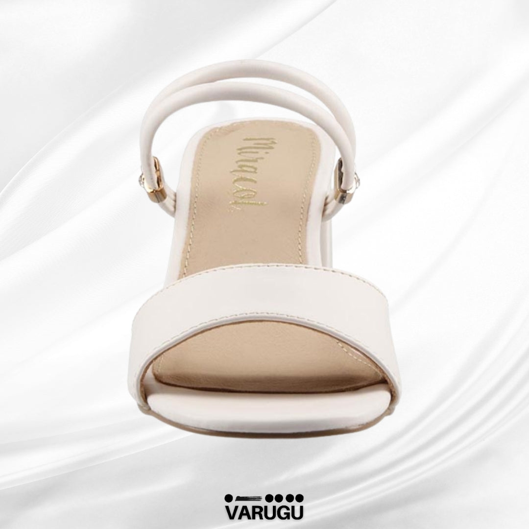 Zapatillas latte tacón grueso bajo