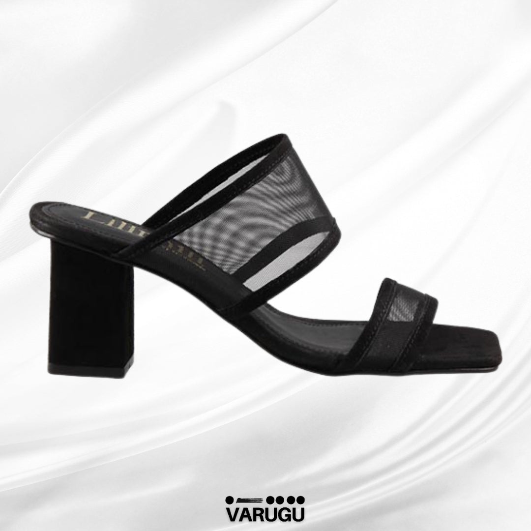 Zapatillas negras tira transparente