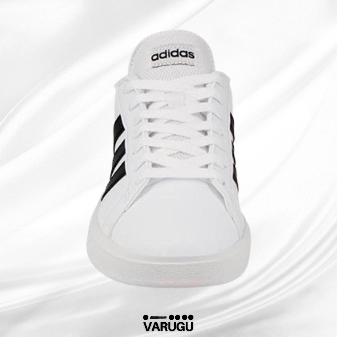Tenis ADIDAS blancos con franjas negras para dama