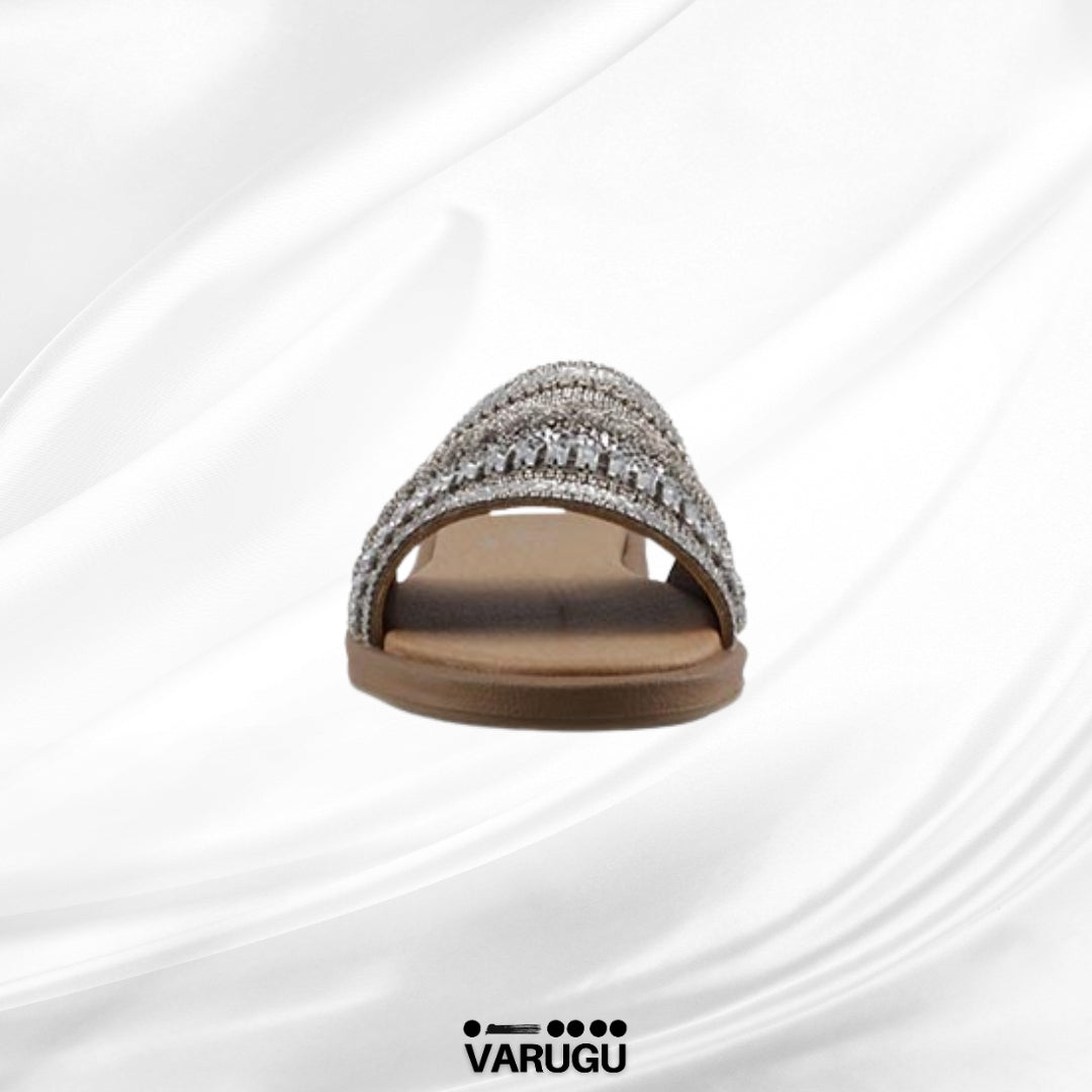 Sandalias con plantilla acolchonada color plata