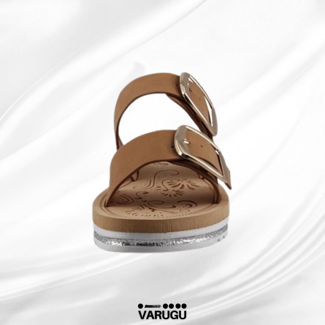 Sandalias con plantilla acolchonada y doble hebilla