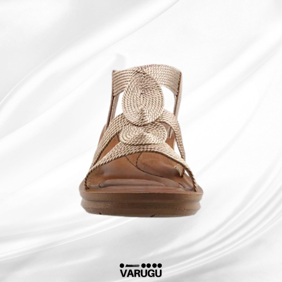 Sandalias con acabado textil color bronce