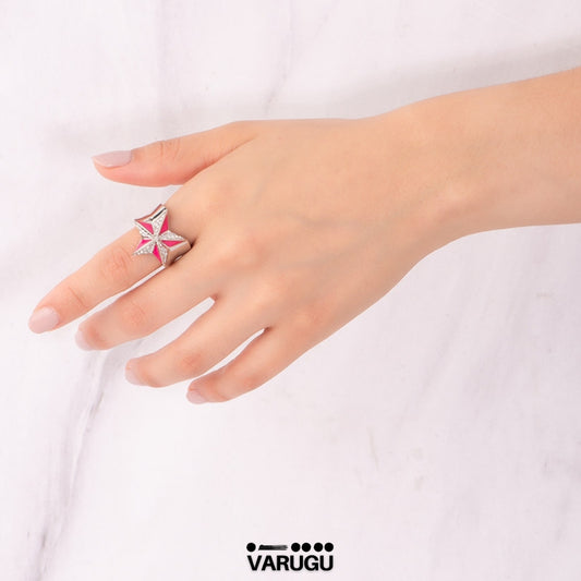 Anillo plata con rosa - Paris Hilton