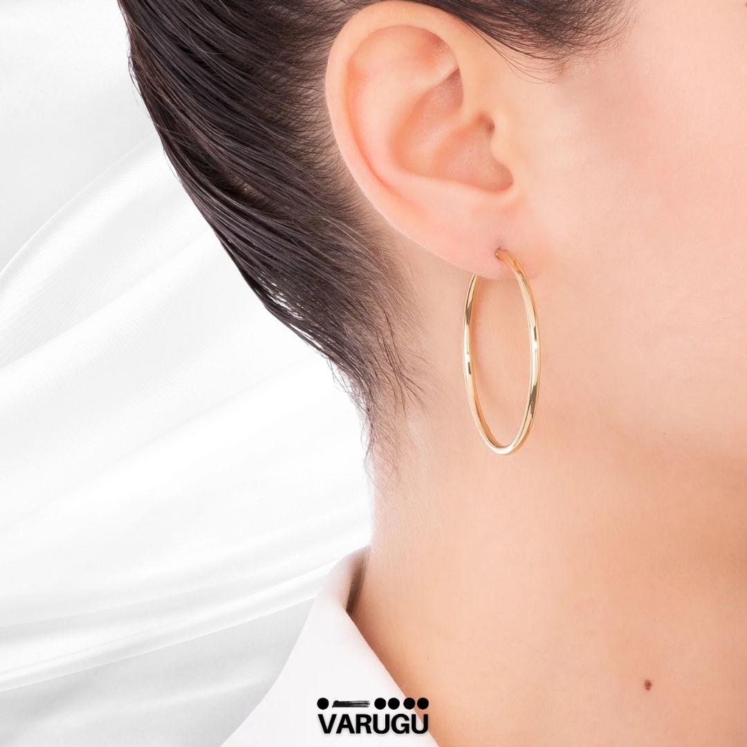 Aretes argolla en baño de oro