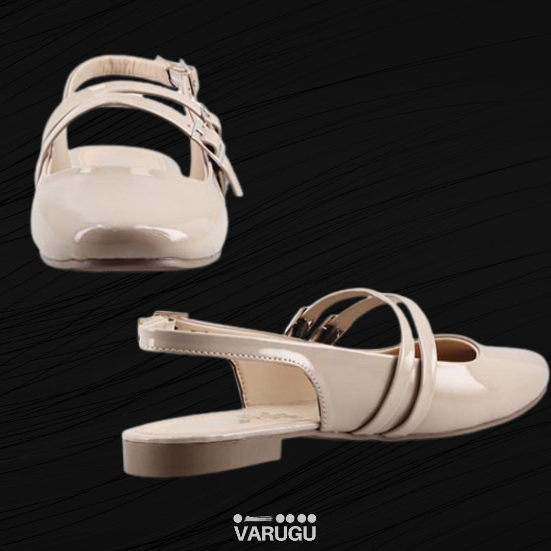 Bailarinas con triple correa color clay