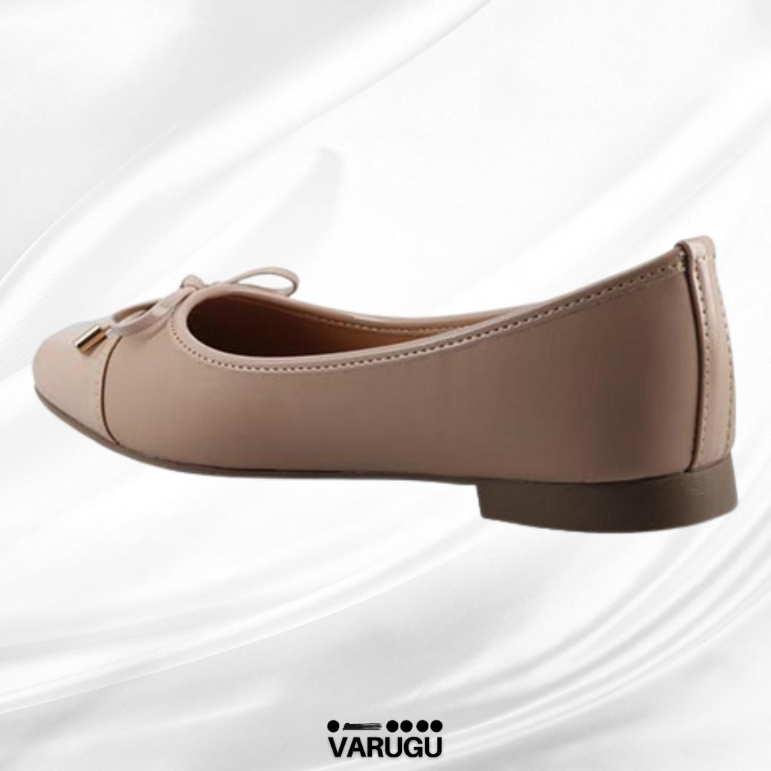 Flats color nude con detalle de lazo