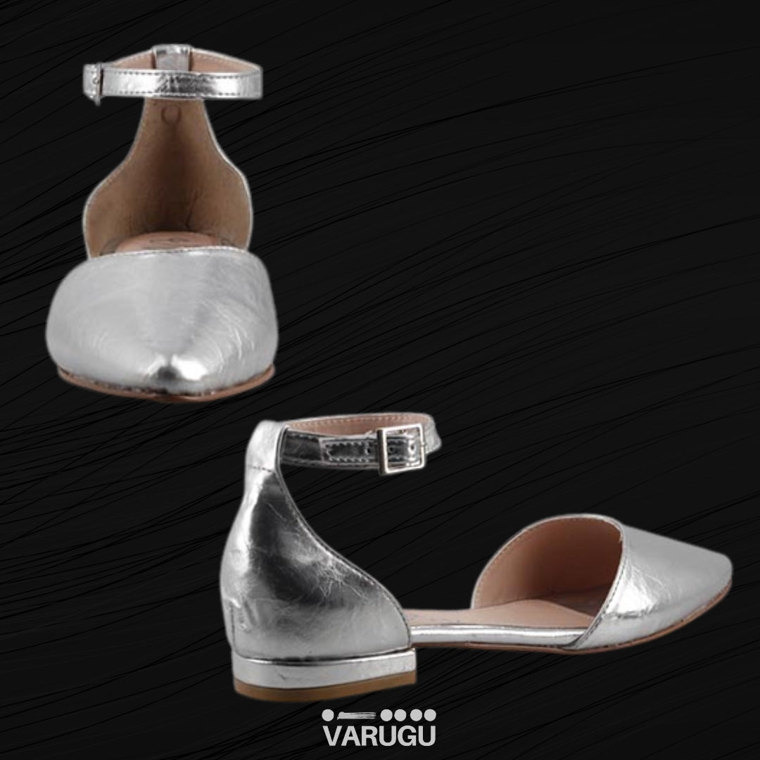 Bailarinas plateadas con punta cerrada