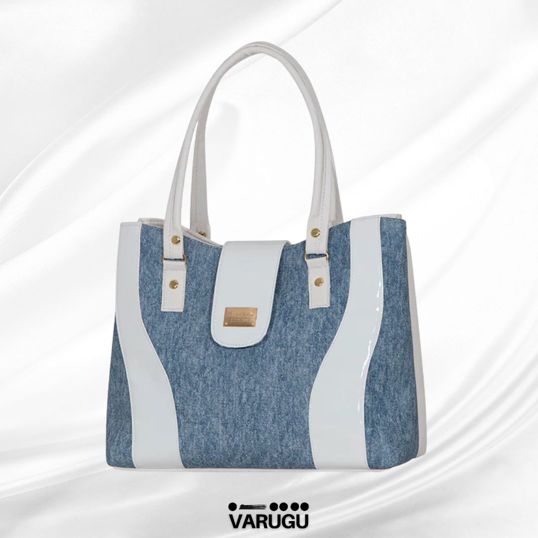 Bolsa azul con blanco