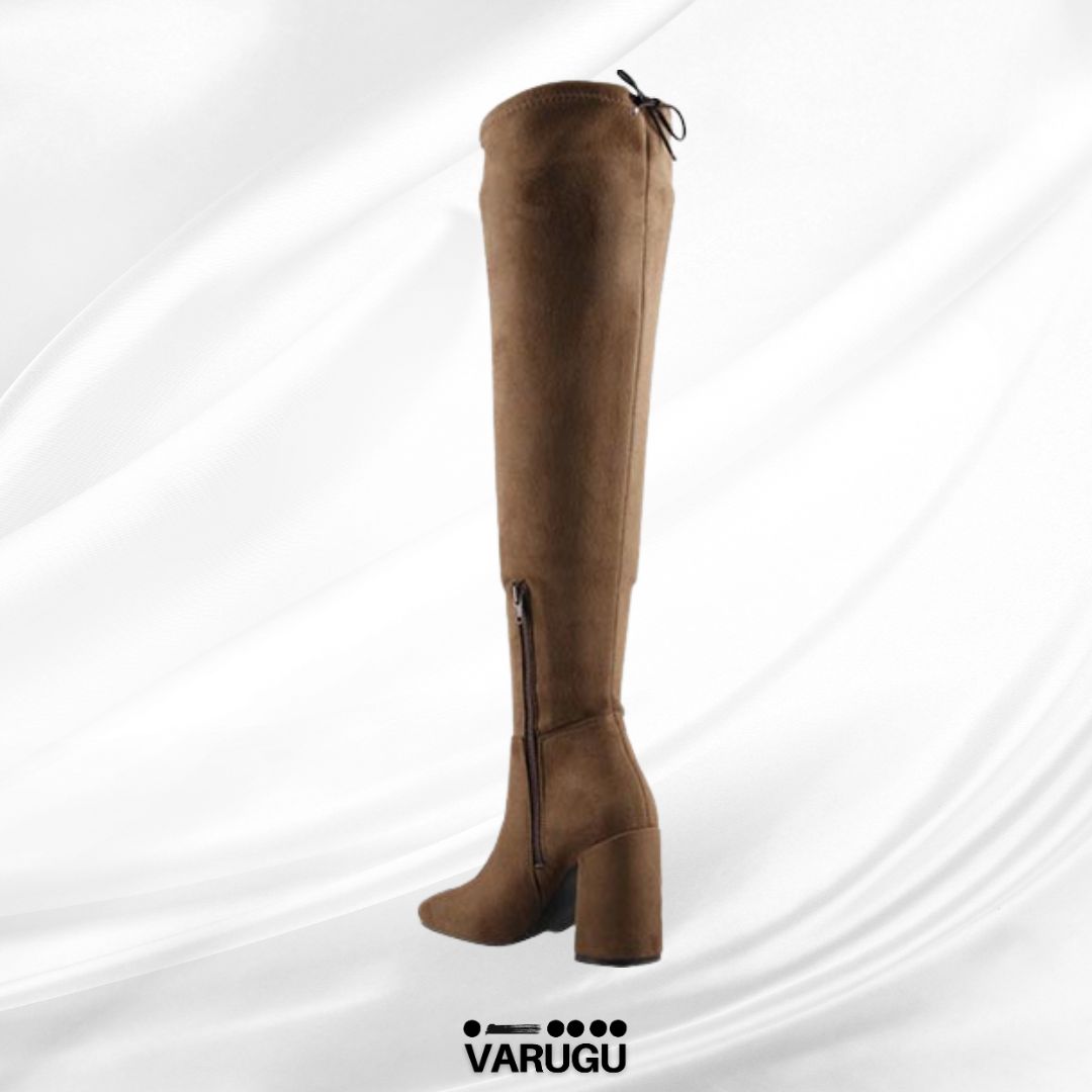 Botas café altas amplia comodidad