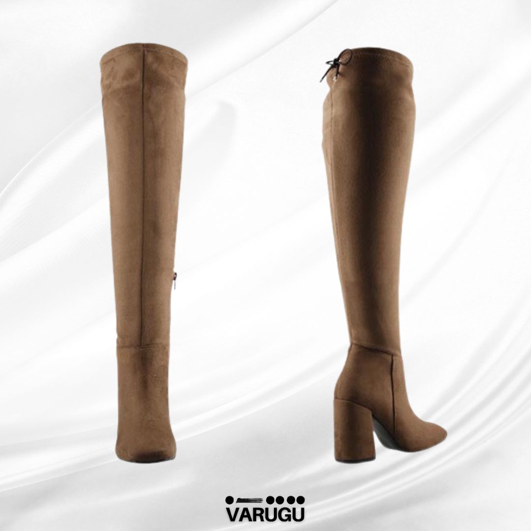 Botas café altas amplia comodidad