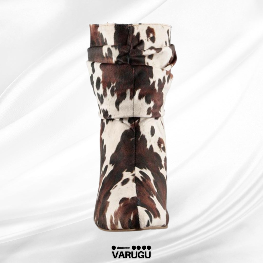 Botines vaqueras blanco con café dama
